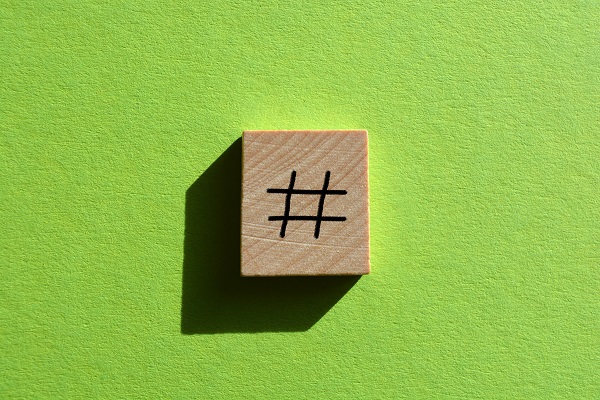 Use hashtags adequadas que incluam uma frase de chamariz